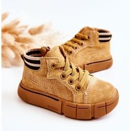 Deportivas Altas Infantiles Con Cremallera Camel Boone marrón 2 Deportivas Altas Infantiles Con Cremallera Camel Boone marrón 2