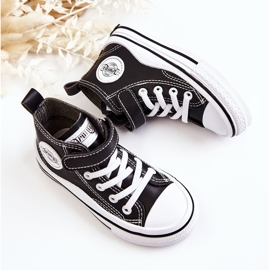 Deportivas Infantiles De Piel Con Velcro Negro Bruni 4