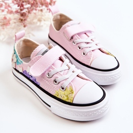 PA1 Deportivas Infantiles Tela Estampado Rosa Buster rosado 2