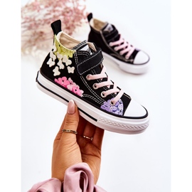 PA1 Deportivas Altas Infantiles de Tejido Estampado Dorry Negro 1