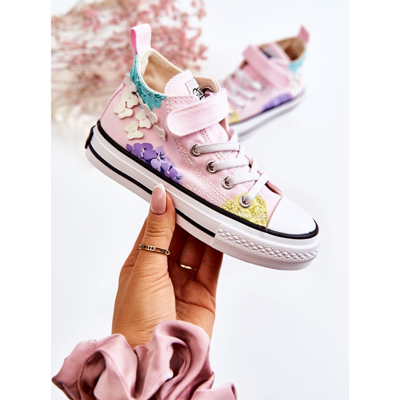 PA1 Deportivas Altas Infantiles De Tejido Estampado Dorry Rosa rosado 1