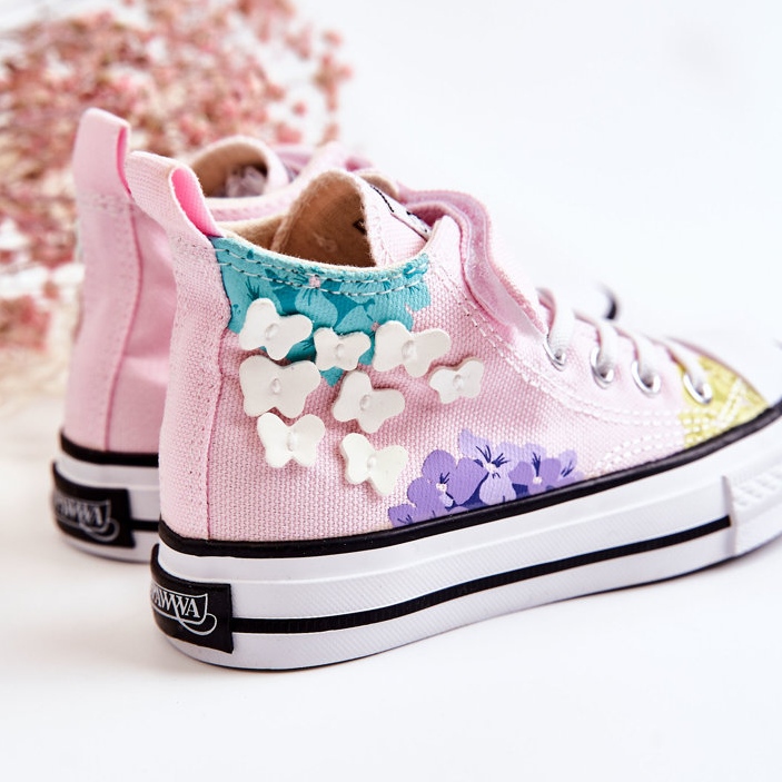 PA1 Deportivas Altas Infantiles De Tejido Estampado Dorry Rosa rosado 2