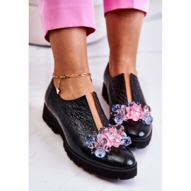 PA2 Elegantes Zapatos De Cuero Con Decoración Cindy Verde Oscuro 6