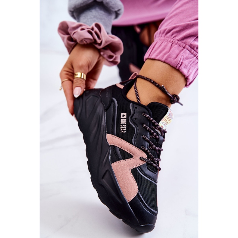 Sneakers Mujer Memory Foam Big Star JJ274599 Negro-Rosa rosado 2