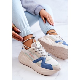 Sneakers Mujer Memory Foam Big Star JJ274600 Beige-Azul blanco 8