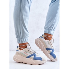 Sneakers Mujer Memory Foam Big Star JJ274600 Beige-Azul blanco 4
