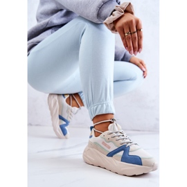 Sneakers Mujer Memory Foam Big Star JJ274600 Beige-Azul blanco 2