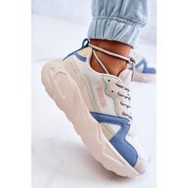 Sneakers Mujer Memory Foam Big Star JJ274600 Beige-Azul blanco 5
