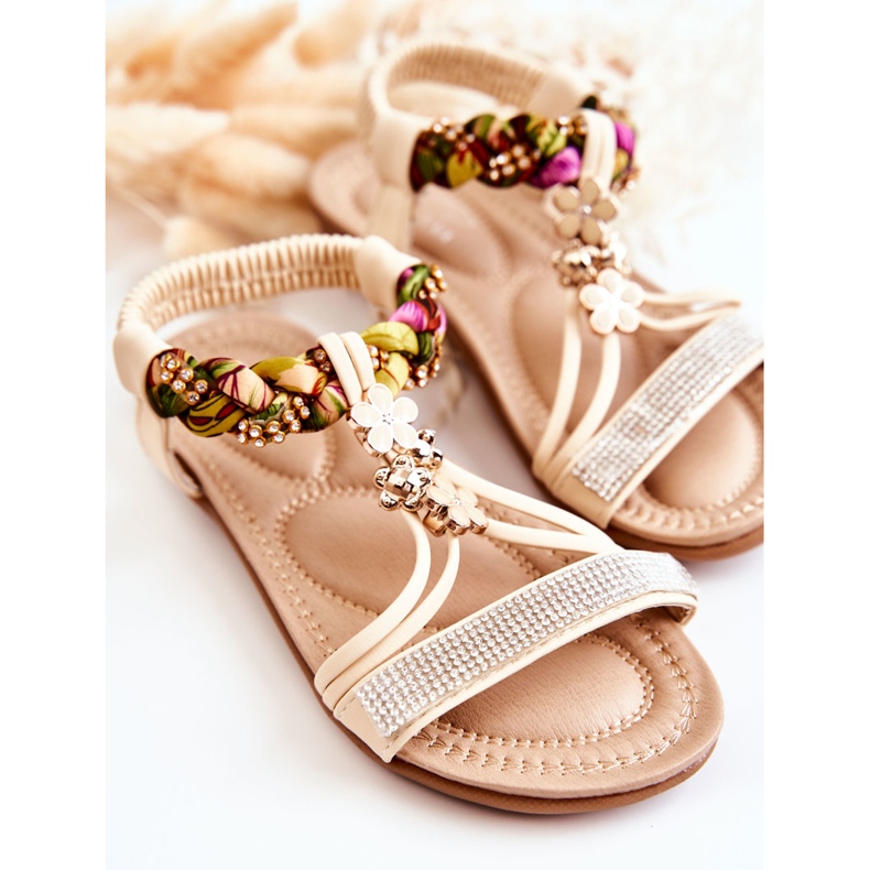 Sandalias Infantiles Sin Cordones Beige Sammi dorado 2