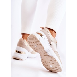 PG1 Deportivas Mujer Brillantes Con Cuña Beige Actividad dorado 6