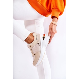 PG1 Deportivas Mujer Brillantes Con Cuña Beige Actividad dorado 8