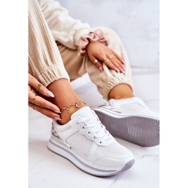 PG1 Zapatillas Deportivas Clásicas Para Mujer En Una Cuña, Blancas Avanzadas blanco plata 7