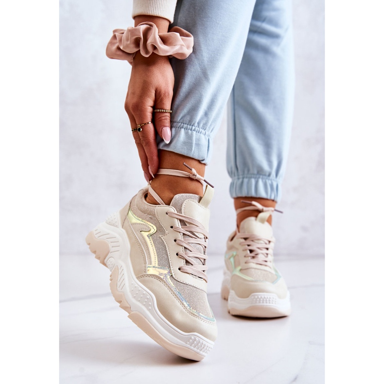 PG1 Deportivas de Mujer Callisto Brillantes Beige 1