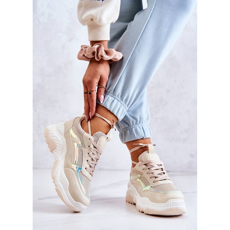 PG1 Deportivas de Mujer Callisto Brillantes Beige 2