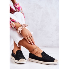 PG1 Alpargatas De Mujer De Tela Con Zirconia Cúbica Negro Deimos 7