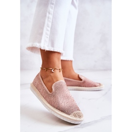 PG1 Alpargatas De Mujer De Textil Con Zirconia Cúbica Rosa Deimos rosado 3