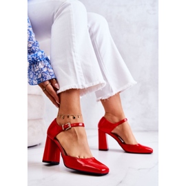 PG1 Bombas lacadas de moda en una barra maorí roja rojo 5