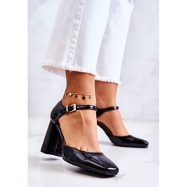 PG1 Bombas lacadas de moda en una barra maorí negra negro 2 PG1 Bombas lacadas de moda en una barra maorí negra negro 2