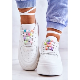 PS1 Zapatillas Deportivas De Mujer Con Cordones Blanco Manila 5