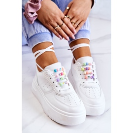 PS1 Zapatillas Deportivas De Mujer Con Cordones Blanco Manila 7