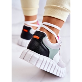 PS1 Deportivas de Mujer en Piel, Blanco-Gris Florentino verde 5