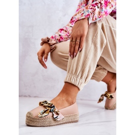 PS1 Alpargatas Mujer Piel Con Cadena Fantasía Beige rosado 6