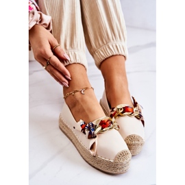 PS1 Alpargatas Mujer Piel Con Cadena Fantasía Beige Claro 1 PS1 Alpargatas Mujer Piel Con Cadena Fantasía Beige Claro 1