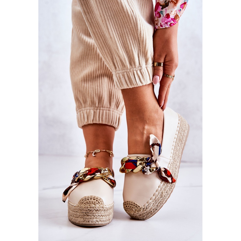 PS1 Alpargatas Mujer Piel Con Cadena Fantasía Beige Claro 2 PS1 Alpargatas Mujer Piel Con Cadena Fantasía Beige Claro 2