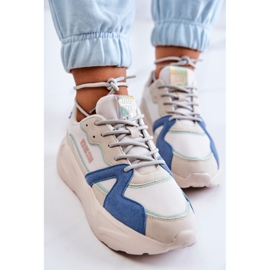 Sneakers Mujer Memory Foam Big Star JJ274600 Beige-Azul blanco 7