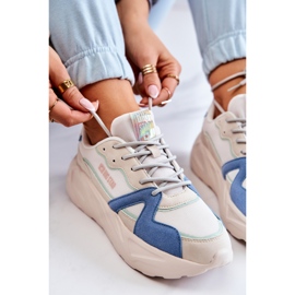 Sneakers Mujer Memory Foam Big Star JJ274600 Beige-Azul blanco 1