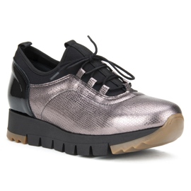 Zapatos Filippo 3859 Platino negro 1