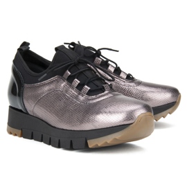 Zapatos Filippo 3859 Platino negro 2