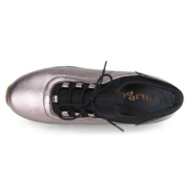 Zapatos Filippo 3859 Platino negro 3