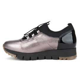 Zapatos Filippo 3859 Platino negro 6