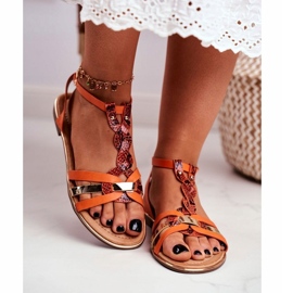 Elegantes sandalias de mujer Snake Ecoke Eco naranja 3