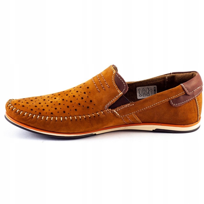 KOMODO Zapatos de hombre mocasines 876 verano camel marrón naranja 1