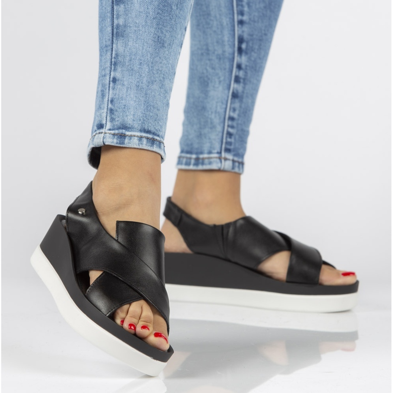Sandalias de piel Filippo 40256 negro 1