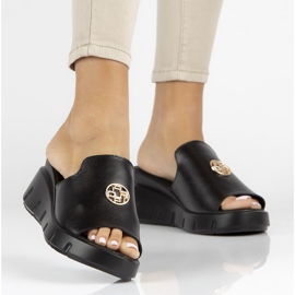 Zapatillas de piel Filippo DK3596/22 Bk negro 4