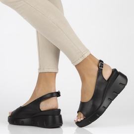 Sandalias de piel Filippo DS3595/22 Bk negro 5