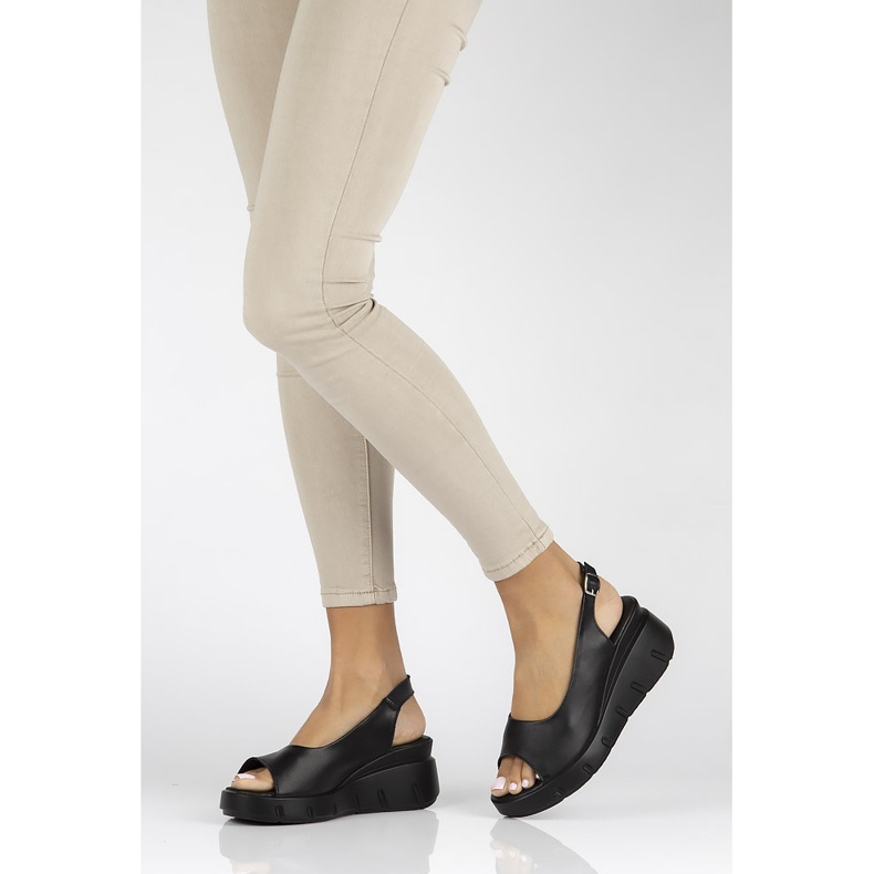 Sandalias de piel Filippo DS3595/22 Bk negro 1