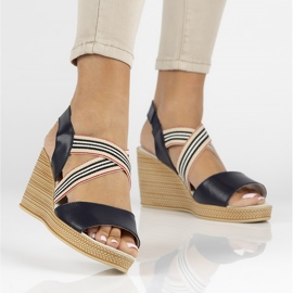 Sandalias de piel Filippo DS3520/22 Nv azul marino 5