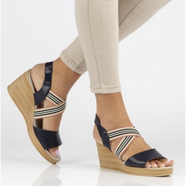 Sandalias de piel Filippo DS3520/22 Nv azul marino 6