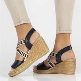 Sandalias de piel Filippo DS3520/22 Nv azul marino 7