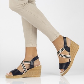 Sandalias de piel Filippo DS3520/22 Nv azul marino 4