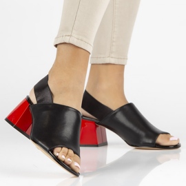 Sandalias de piel Filippo DS3729/22 Bk negro 6