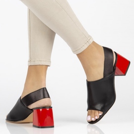 Sandalias de piel Filippo DS3729/22 Bk negro 8