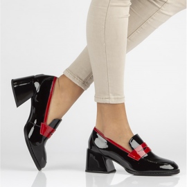 Zapatos De Salón De Piel Filippo DP3727 / 22 Bk negro rojo 1