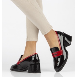 Zapatos De Salón De Piel Filippo DP3727 / 22 Bk negro rojo 2