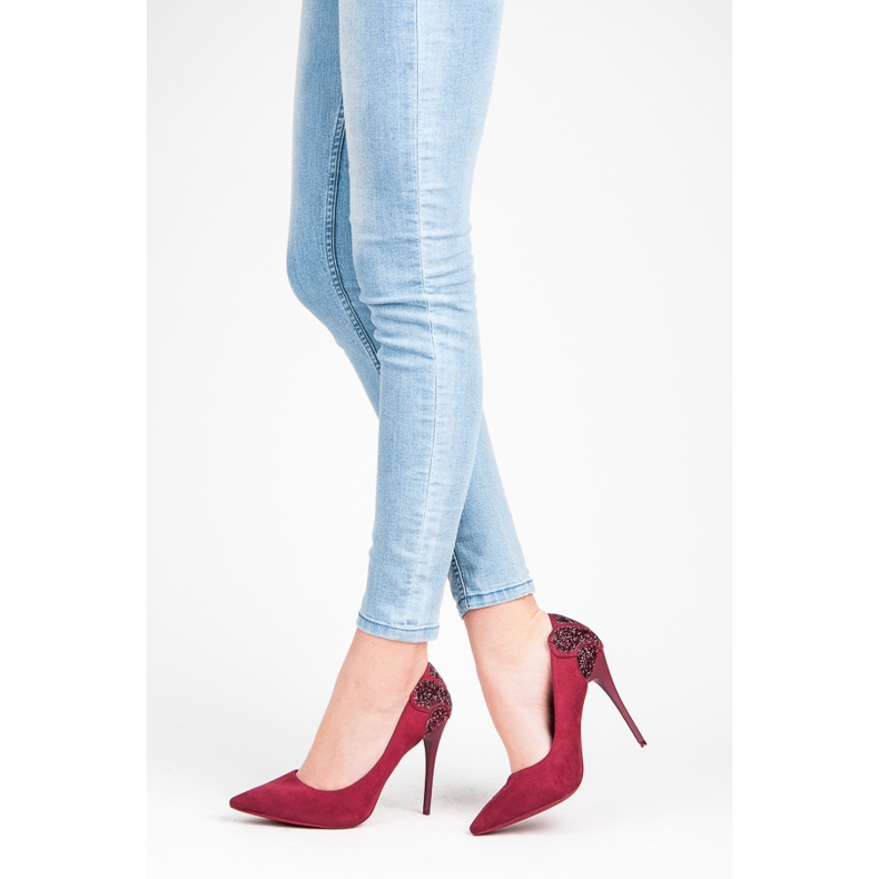 Vices Tacones granates con cristales rojo 1
