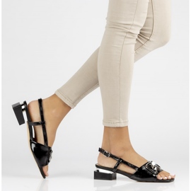 Sandalias de piel Filippo DS3742/22 Bk negro 5